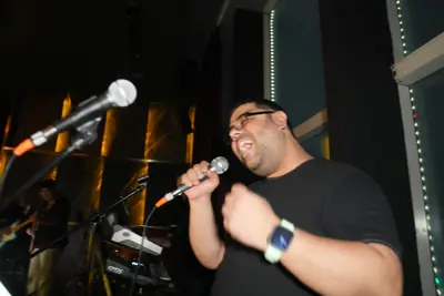 Vocals on the front mic